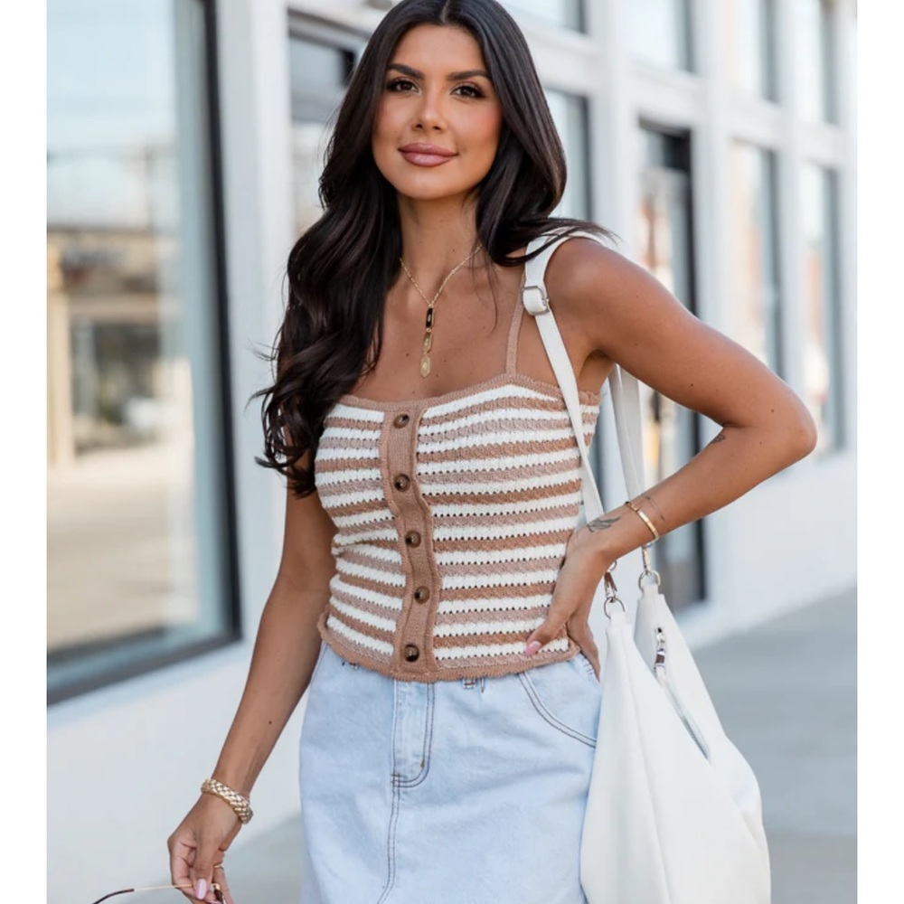 Brown sweater tank